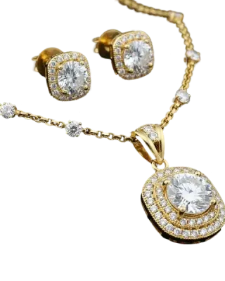 Radiant Diamond Gold Jewelry Set